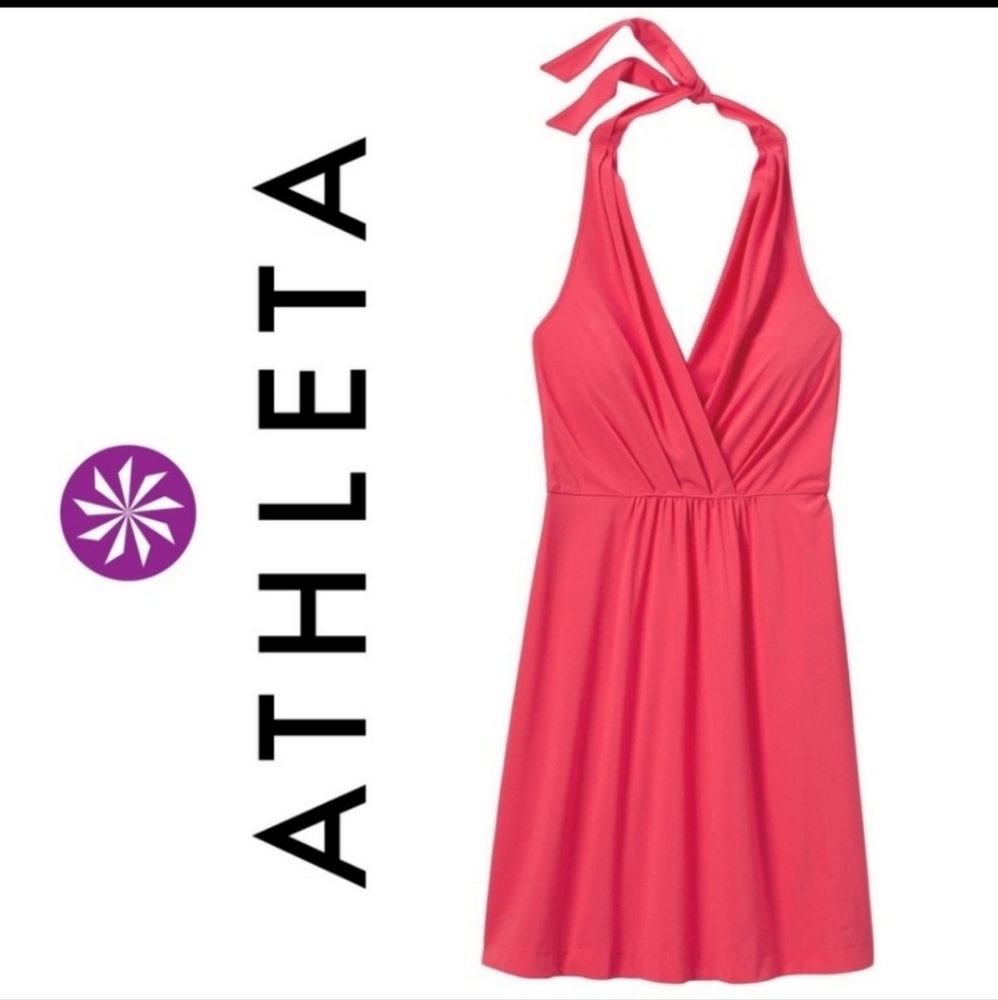 Athleta Coral Go Anywhere Halter Dress